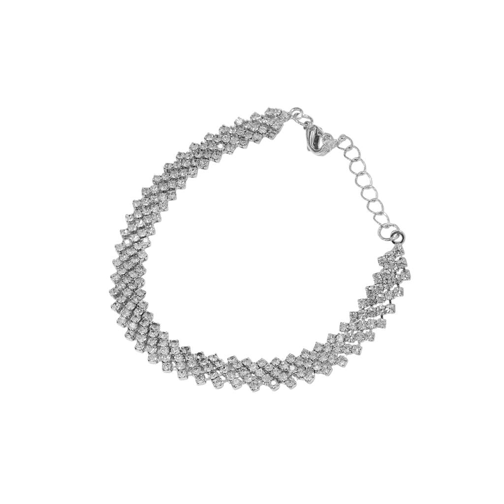 Crystal Mesh Bracelet in Silver