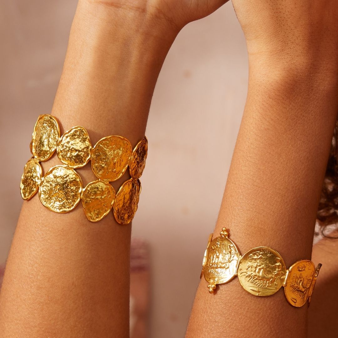 Odyssey Double Gold Coin Cuff